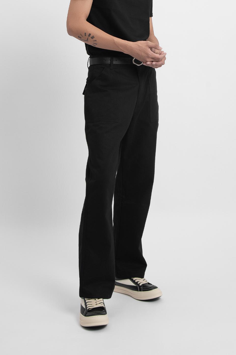 SILANTED POCKETS TROUSER - Black