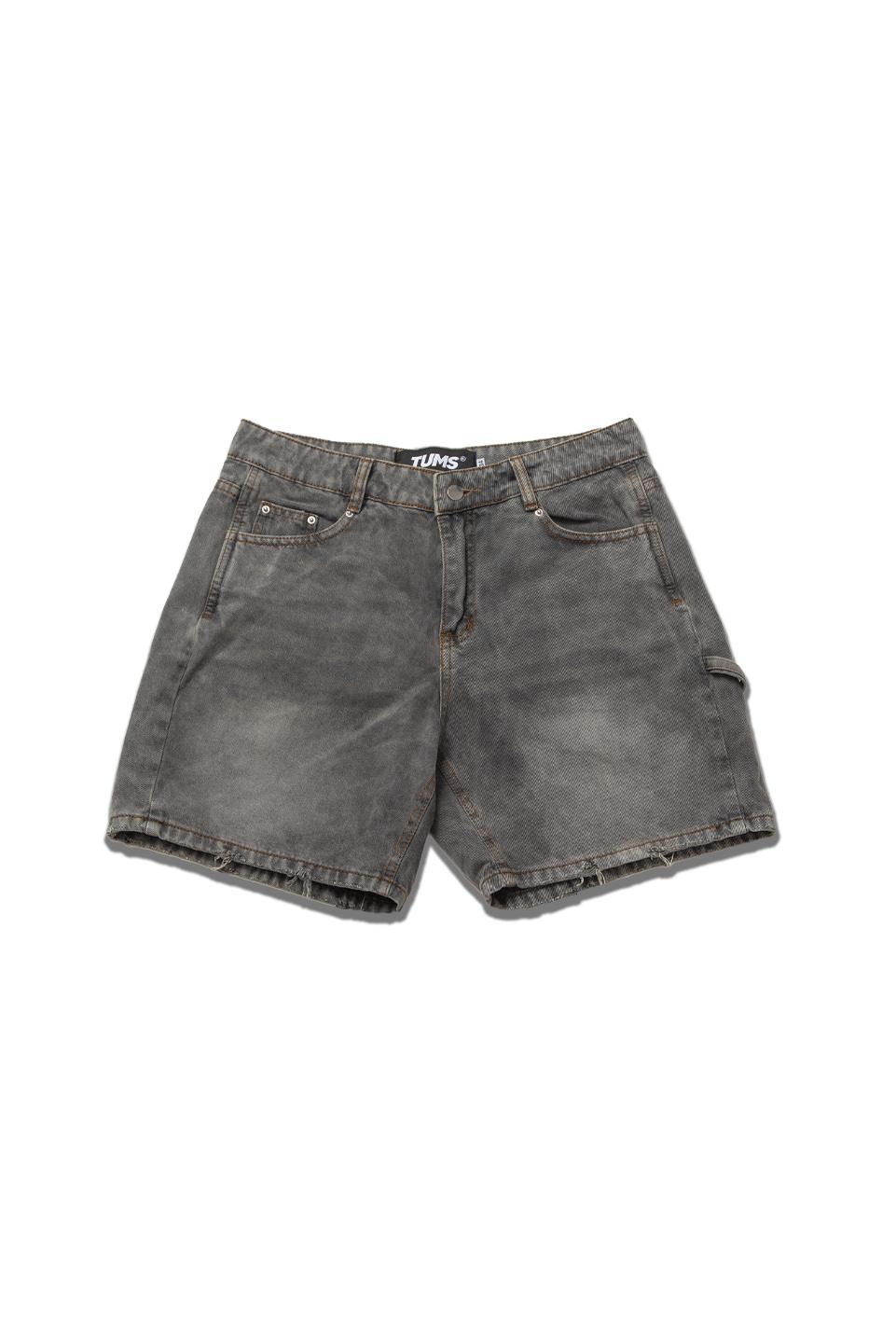 WIDE LEG DENIM SHORT - DUST GREY