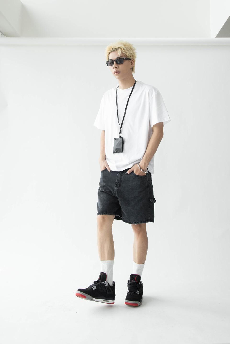WIDE LEG DENIM SHORT - JET BLACK