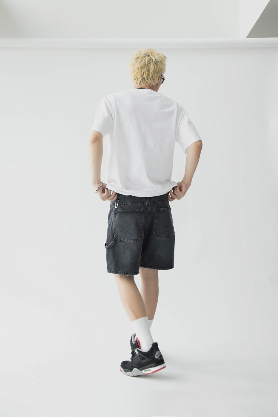 WIDE LEG DENIM SHORT - JET BLACK