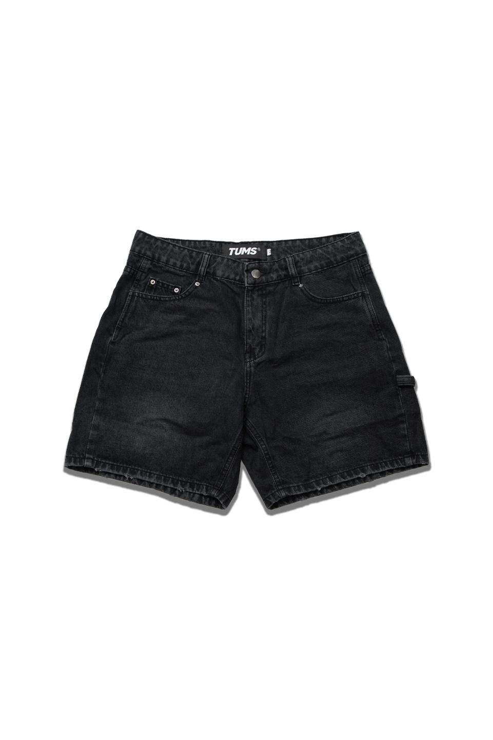 WIDE LEG DENIM SHORT - JET BLACK