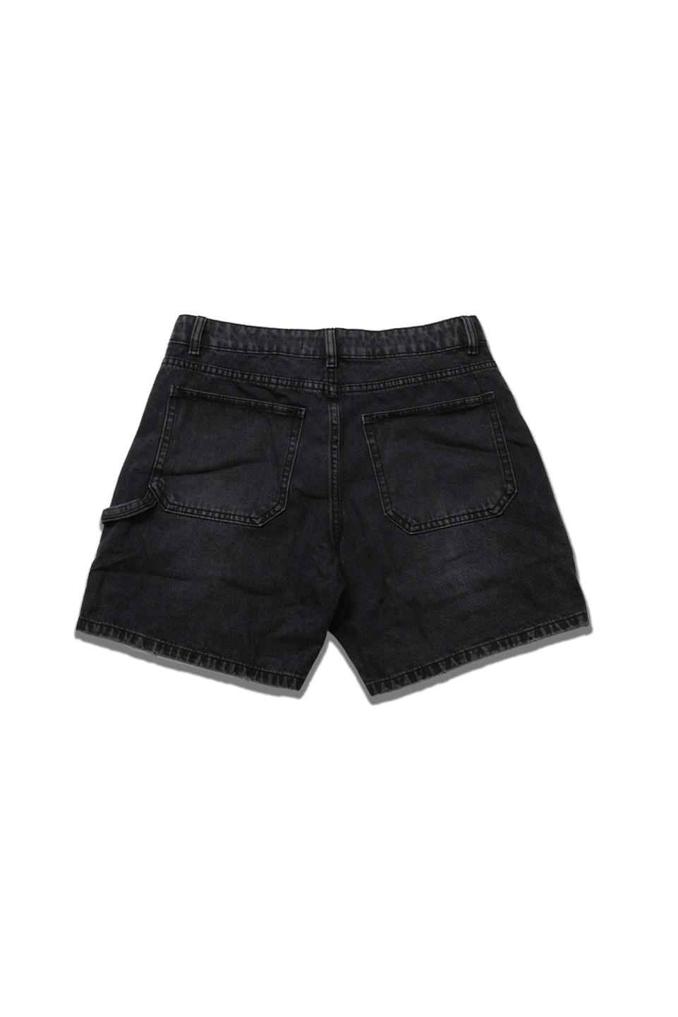 WIDE LEG DENIM SHORT - JET BLACK