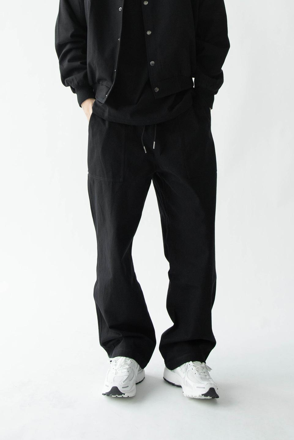 REFLECTIVE LINE SLIM PANT - BLACK