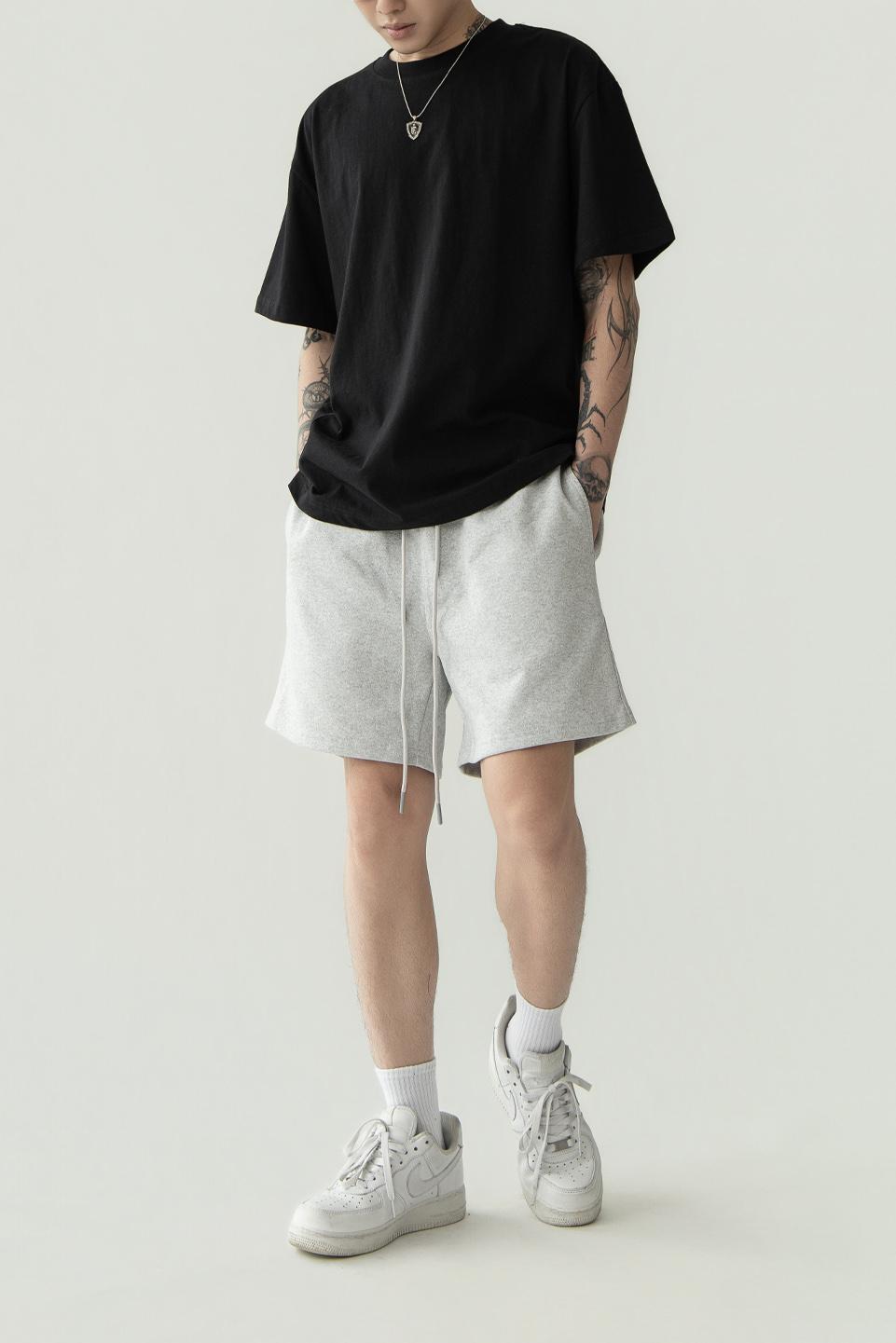 SWEAT SHORT - GREY HEATHER