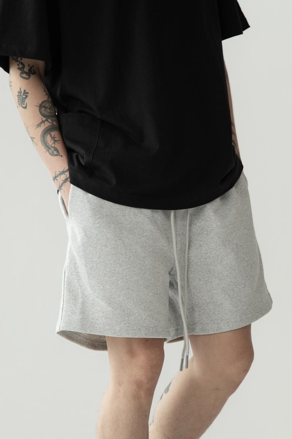 SWEAT SHORT - GREY HEATHER