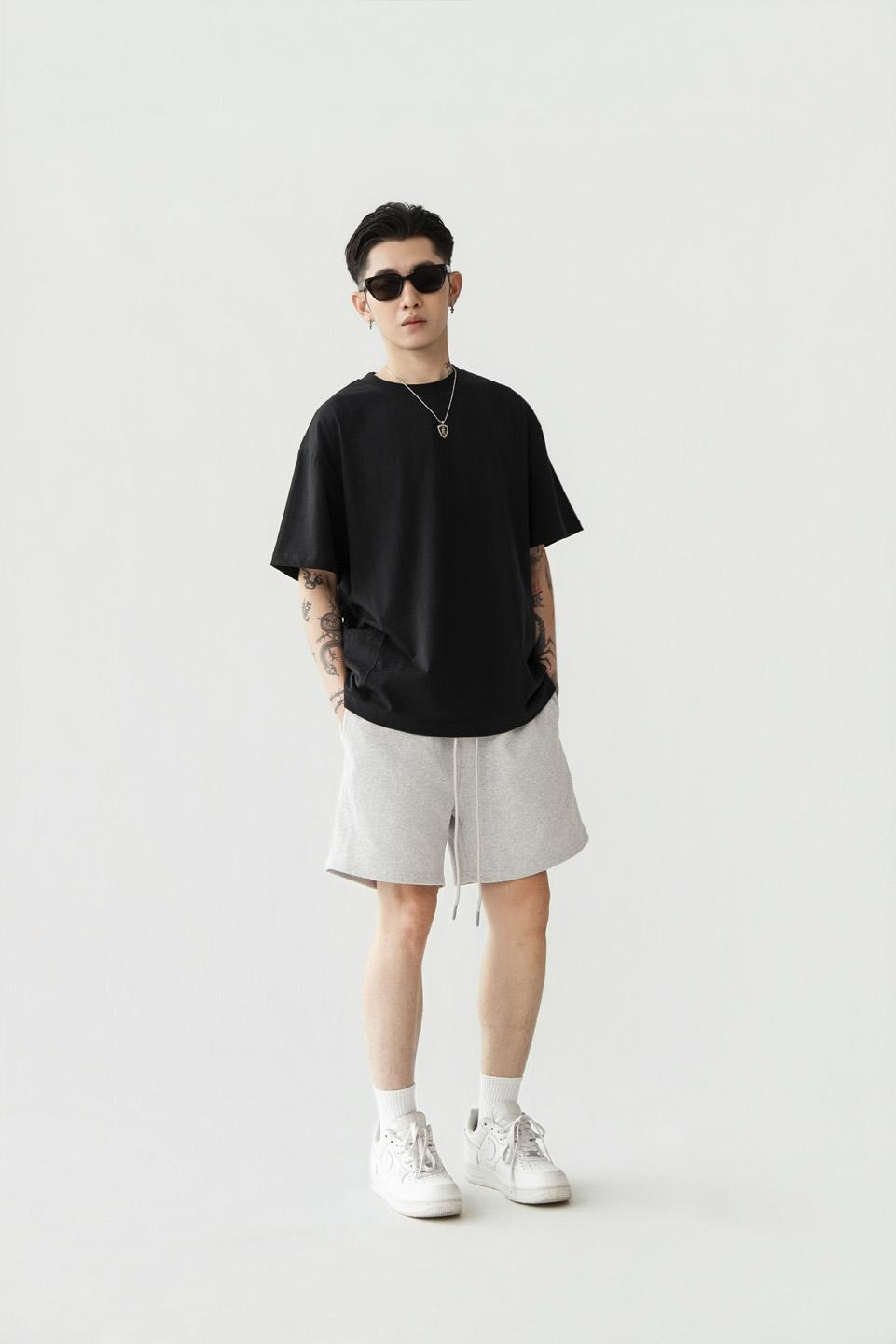 SWEAT SHORT - GREY HEATHER