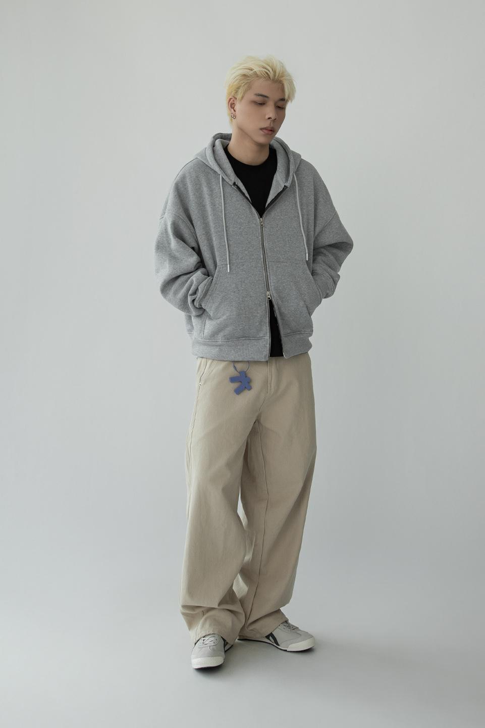 TUMS CROP ZIPS HOODIE - Grey