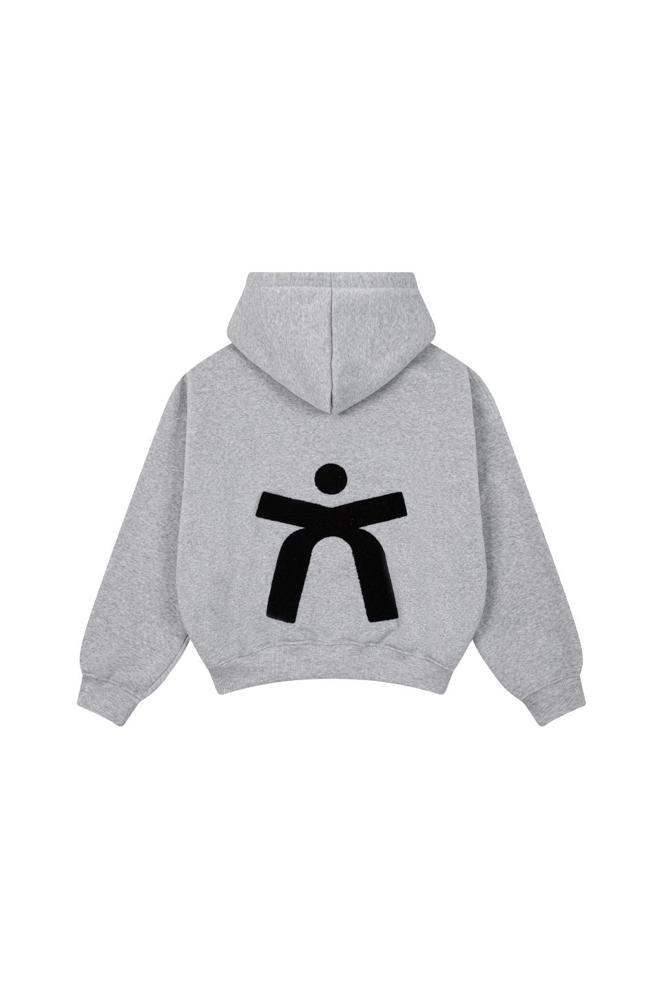 TUMS CROP ZIPS HOODIE - Grey