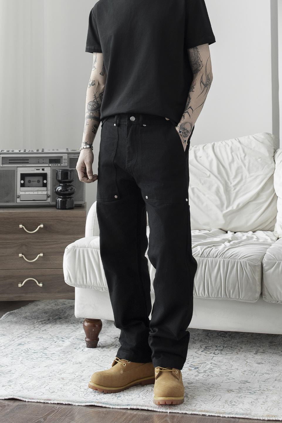 TWILL SLIM PANT - BLACK