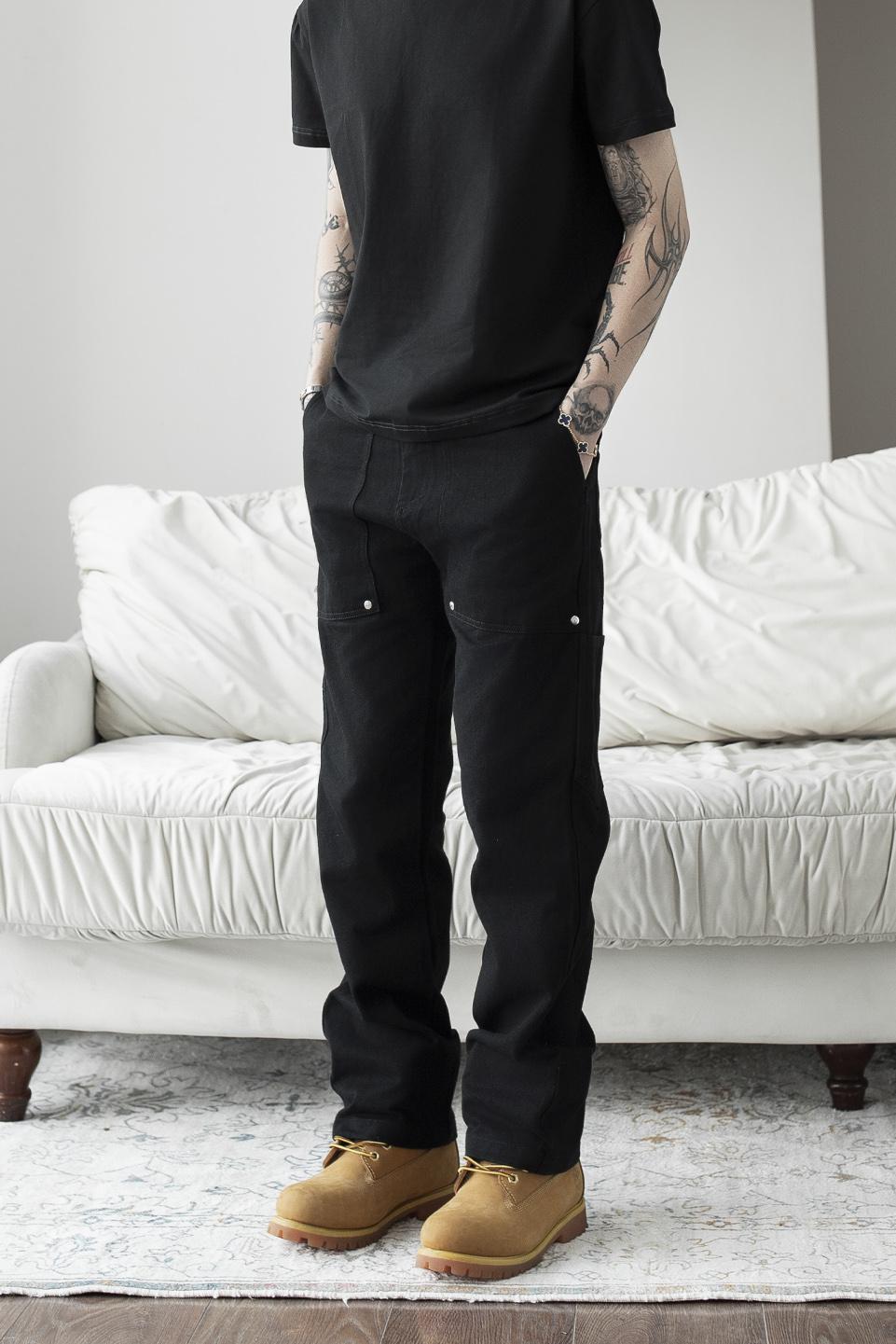 TWILL SLIM PANT - BLACK