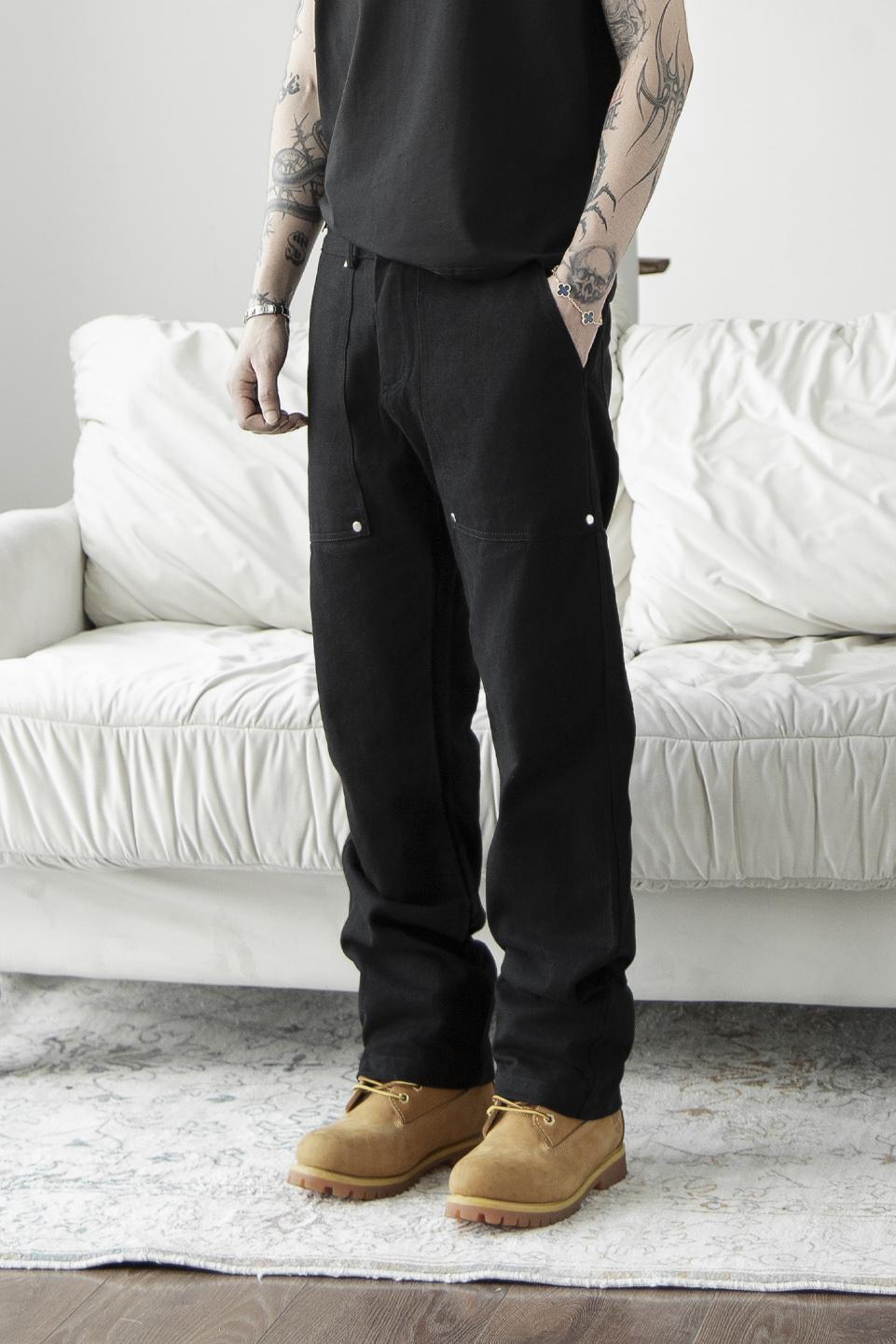 TWILL SLIM PANT - BLACK