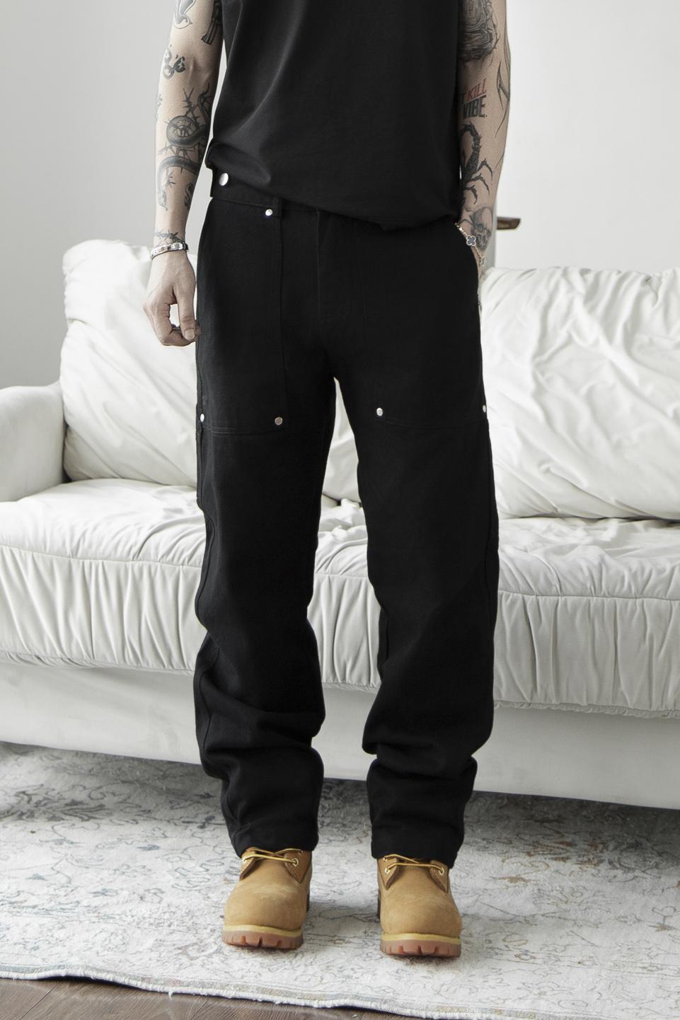 TWILL SLIM PANT - BLACK