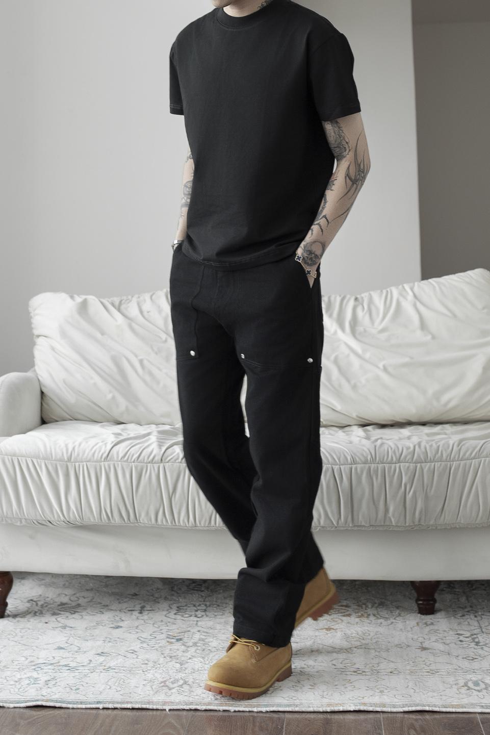 TWILL SLIM PANT - BLACK